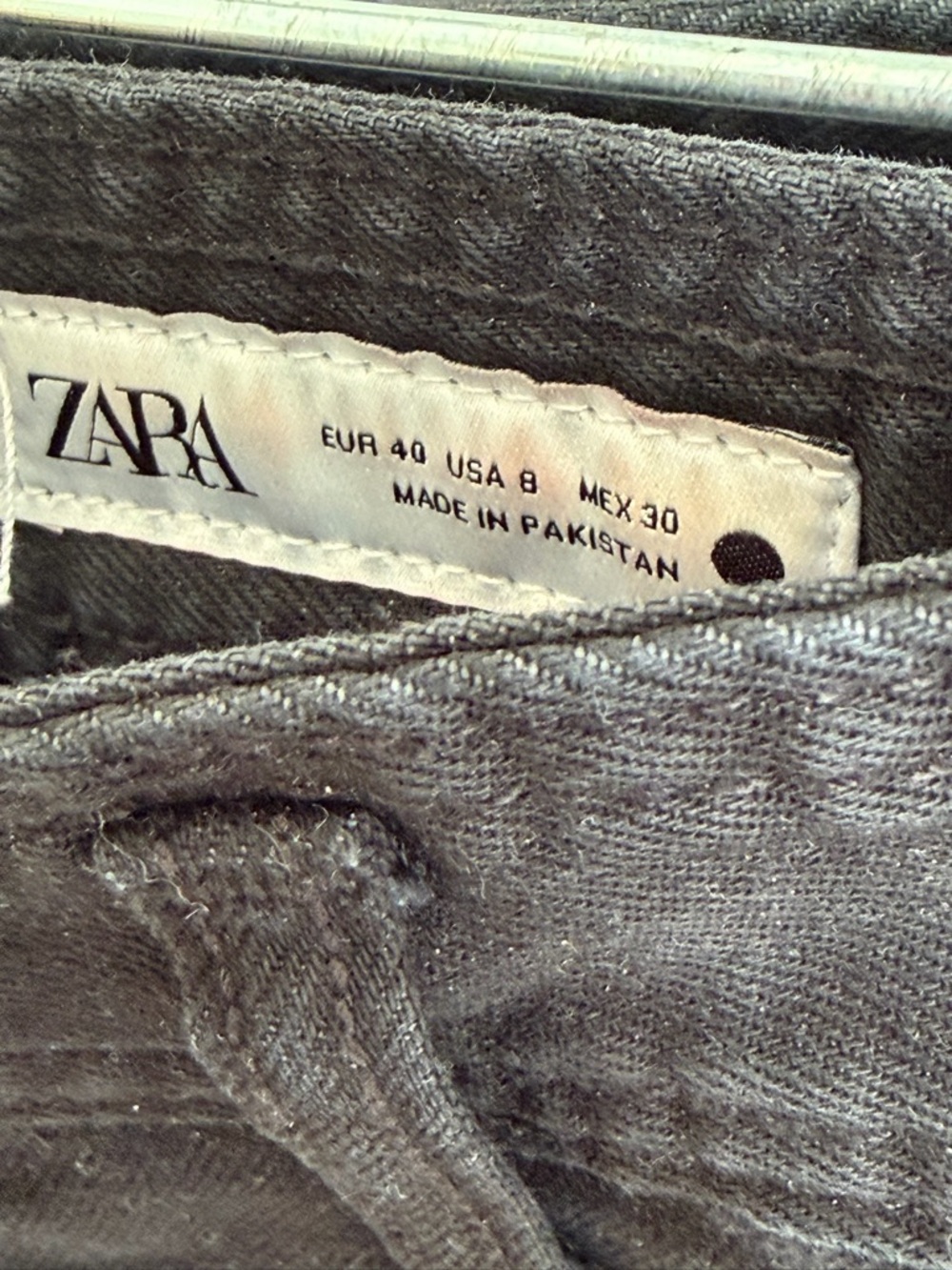 Zara Wide-Leg Marine Black Jeans 8 - Picture 8 of 8